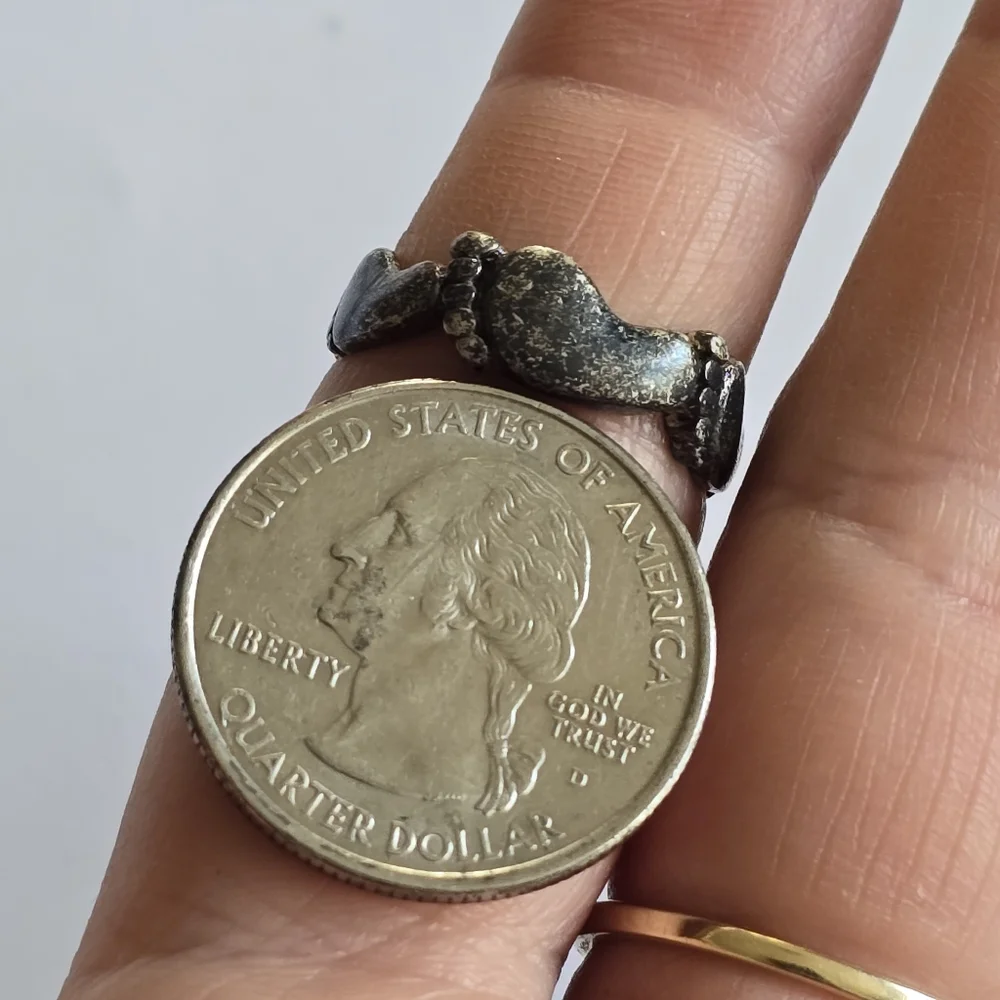Vintage feet ring foot Thailand .925 Sterling Silver size 7 seven